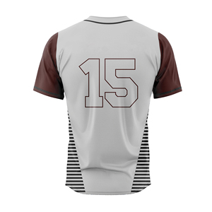 <b>White</b> Yellow Striped Baseball Jersey Men's Short Sleeve Button Front Customizable Sport Apparel Breathable Polyester Regular Fit - Product Image 6