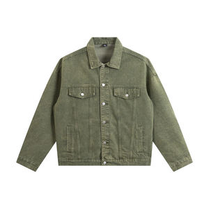 Veste en jean rose personnalisée pour hommes et femmes, coupe oversize, style streetwear, délavée, décontractée, unisexe, en coton, épaules tombantes - Product Image 3