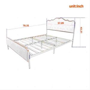 Letto Imbottito Classico con Schienale a Fibbia, Struttura in Metallo, Doghe in Legno Massello, Quattro Cassetti Contenitore, Elegante Comfort, Imbottitura Morbida in Spugna - Product Image 6