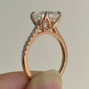Luxury Fine VVS Moissanite Diamond Engagement <b>Ring</b> Premium Bridal Jewelry for Wedding Promise Anniversary and Elegant Style - Product Image 5