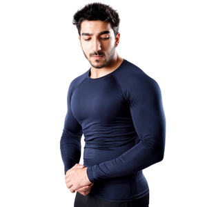 Men Seam Detail <b>Long</b> <b>Sleeve</b> <b>Compression</b> <b>Shirt</b> O Neck Quick Dry Slim Fit Workout Base Layer Custom OEM Wholesale Factory Supplier - Product Image 6