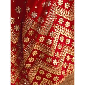 Belle rouge paillettes Georgette Lehenga Choli vêtements de fiançailles élégants pour les mariages - Product Image 1