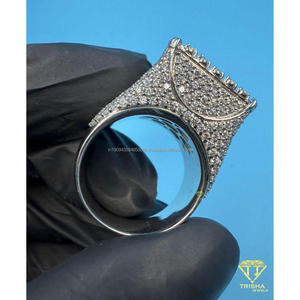 Anillo de Plata 925 Premium con Diamante Cultivado en Laboratorio, Diseño Cuadrado, Joyería Brillante para Compradores Mayoristas - Product Image 4
