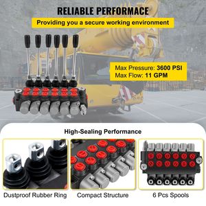 Valvola di Controllo Direzionale Idraulica a 6 Bobine, 11 GPM, 3600 PSI per Caricatore Idraulico - Product Image 3