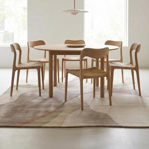 Tapis d'appoint en laine noué à la main, motif floral classique, beige taupe abstrait, tapis décoratif doux pour salon, chambre, bureau - Product Image 4