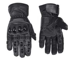 Guantes de Motocicleta de Cuero Negro, Estilo Deportivo, Térmicos, Hasta la Muñeca, Sin Forro, para Invierno, Ciclismo y Motociclismo - Product Image 1