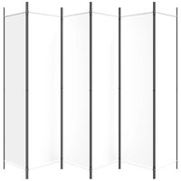 Paravent minimaliste blanc à 6 panneaux en tissu, 118,1 x 78,7 pouces, pliable, pour la décoration intérieure