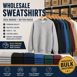 เสื้อสเวตเชิ้ตคอกลมทรงโอเวอร์ไซส์สำหรับทุกเพศ ผลิตในบังคลาเทศ ผ้าฝ้าย 100% สีพื้น ขายส่งเสื้อสเวตเชิ้ตผู้ชาย - Product Image 6