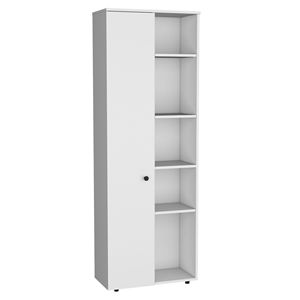 Armadio da cucina bianco Cary da 67 pollici di altezza di Depot E Shop, con una porta e cinque ripiani interni ed esterni - Product Image 2