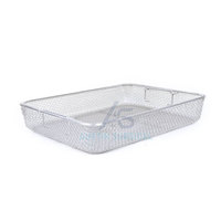 Plateau en maille d'acier inoxydable de qualité supérieure, cadre robuste, durable et réutilisable pour l'organisation des outils cliniques, conforme CE, manuel inclus