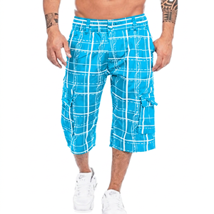 <b>Men's</b> <b>Shorts</b> Mid Waist Length Breathable Oxford Fabric With Pockets Casual Style - Product Image 5