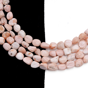 Amazing Natural Pink Scolecite Smooth Nugget Shape Beads 16 Inch 6x4 To 8x8 MM Crystal Gemstone Strand For Making Jewelry - Product Image 3