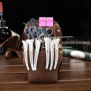 Hot Selling Leather material low Price Hairdressing Scissor Holsters Anti Wrinkle stylish high demanding Care Scissor Holsters - Product Image 3