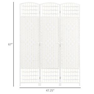 Divisorio Pieghevole a 3 Pannelli in Fibra Bianca Ondulata, Schermo Portatile per Privacy, Tradizionale e Traslucido, per Casa e Ufficio - Product Image 3