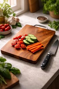 <b>Wooden</b> Rectangle Chopping Board With Handle Anti Slip Kitchen Cutting Block Single <b>Piece</b> - Product Image 2