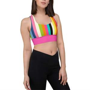 Sujetador deportivo de alto soporte para mujer, transpirable, sin costuras, ajuste ceñido, para correr y yoga, con estampado digital y espalda cruzada, venta al por mayor personalizada - Product Image 4