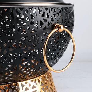 Luxury Round Lattice Chafing Dish Stainless Steel <b>Buffet</b> Food Warmer Ornate Gold White Black Catering <b>Server</b> - Product Image 2