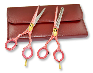 Kit de ciseaux de barbier professionnels, ciseaux de coiffure en acier inoxydable et ensemble de ciseaux à effiler pour hommes - Product Image 1