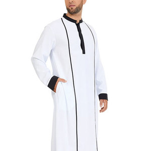 <b>Men</b> Islamic Juba Traditional Long Sleeve Modest Prayer Robe Comfortable Casual Loose Fit For Daily Wear - Product Image 5