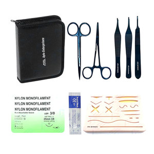 Complete Suture <b>Practice</b> Kit with Durable Suture <b>Pad</b> and 5 Surgical Tools Medical Students Suture Kit Medic Instrument - Product Image 1