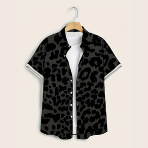 Camisetas para Hombre en Negro, Gris, Caqui y Beige, Corte Holgado, Manga Corta, Textura Acanalada, Casual, Cómodas para Uso Diario, Camisetas Masculinas al por Mayor - Product Image 1