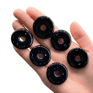 Donuts de Cristal Natural, Donuts de Obsidiana Negra, Piedras Preciosas, Gemas de Cristal, Gemas de Reiki, Donuts Curativos, Ágata, Mayorista - Product Image 3