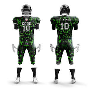 Uniformes de Fútbol Americano Personalizados de Primera Calidad, Conjunto de Camiseta de Manga Corta y Pantalones Cortos de Talla Grande, Tela 100% Poliéster Transpirable - Product Image 3