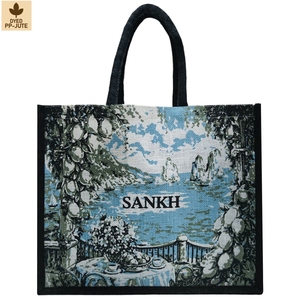 Bolsa de Compras de Yute Natural Laminado, 41x35x17 cm, Logotipo Personalizado, Venta al Por Mayor, OEM, Marca Privada, Pedido al Por Mayor, Modelo SS522-B - Product Image 2