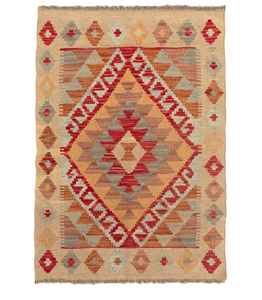 Alfombra Kilim de Lana Hecha a Mano – Tejido Plano Tradicional Boho, Alfombra Kilim de Lana Hecha a Mano en India – Alfombra Tradicional Tejida a Mano - Product Image 1