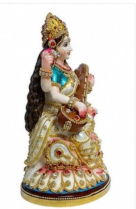 Figurine religieuse Radha Krishna en résine faite à la main, design moderne, décoration de table pour Diwali, maison ou bureau - Product Image 5