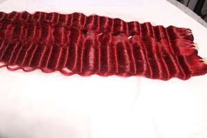 Extensiones de Cabello Humano Remy Ondulado Profundo, Color Rojo Sangre, Cutícula Alineada, Vietnamita, 100g, Doble Trama, Precio de Fábrica, Color Personalizado - Product Image 5