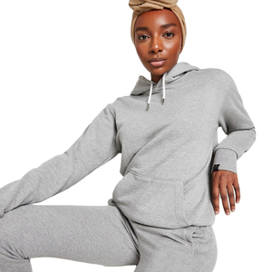 Sudadera con Capucha Gris para Mujer, con Logotipo de Marca Personalizado, Bolsillo Frontal, Corte Regular, Mezcla de Algodón, Tejido de Punto, Ropa Casual de Otoño - Product Image 4