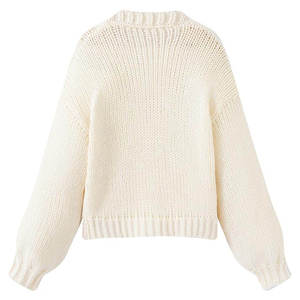 <b>Cardigan</b> <b>Sweater</b> Customized Color Regular Korean Style Winter Breathable Quick Dry Cotton V Neck Embroidery Full Sleeve - Product Image 2