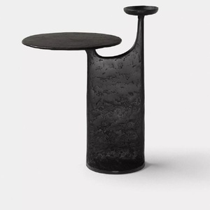 Mesa de Cóctel Clásica de Aluminio de Alta Calidad, Mueble Premium con Detalles Metálicos, Mesa Auxiliar para el Hogar, Hotel, Vino y Bebidas, Latón - Product Image 2