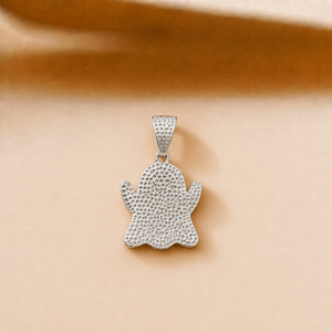 Pendentif Charme Fantôme en Argent Sterling 925 avec Moissanite, Diamant Rond Taillé, Bijou Unisexe Hip Hop pour Fêtes et Quotidien - Product Image 6
