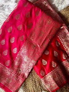 Beautiful Heavy Silk with Weaving work & Khatli-Cutdana Handwork Pallu <b>Saree</b>-<b>Blouse</b> Collection Woman Fashion Manufacturer - Product Image 6