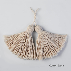 พู่ห้อยทำมือ 100% ผ้าฝ้ายและโพลีเอสเตอร์ ขนาด 7 ซม.-2.75 นิ้ว พร้อมห่วง ตกแต่งบ้านสไตล์โบโฮด้วยเส้นใยธรรมชาติ พร้อมพู่ห้อย - Product Image 6
