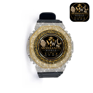Montre en quartz Moissanite World Luxury Iced Moissanite, boîtier carré de 45 mm, bracelet en silicone pour homme - Product Image 3