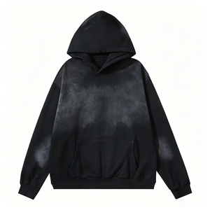Men's Loose Fit <b>American</b> Graphic Print Hip Hop Streetwear <b>Hoodie</b> Heavyweight Cotton Washed Oversized High Street Sweatshirt - Product Image 2