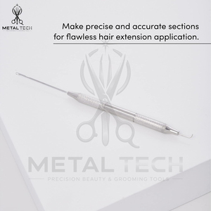 Dual Ended Stainless Steel Hair Extension Pulling <b>Needle</b> Tool Textured Handle Latch Hook Loop <b>Threader</b> Reusable Salon Use for - Product Image 5