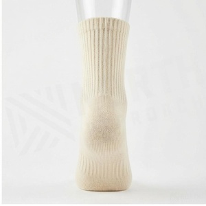 Crew <b>Socks</b> Solid Color 100% Cotton Breathable Knitted for Adults Daily Wear Spring Season - Product Image 2
