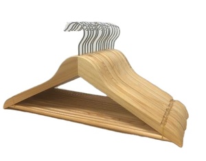 Wholesale Durable Wooden Clothes Hangers Non Slip Suit Hanger with Bar Heavy Duty Custom Logo Made in Vietnam - Product Image 1