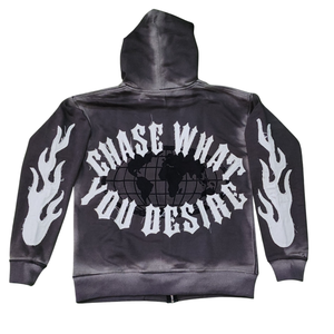 Ensemble de survêtement à capuche zippé en gros, haute qualité, 100 % coton molletonné, personnalisable avec logo, unisexe - Product Image 6