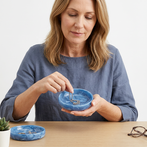 Tazón para Servir Hecho a Mano con Resina Epoxi, Diseño Moderno y Lujoso, Apto para Alimentos, Ecológico, Duradero, Apilable, Apto para Lavavajillas, Ideal para Fiestas - Product Image 1