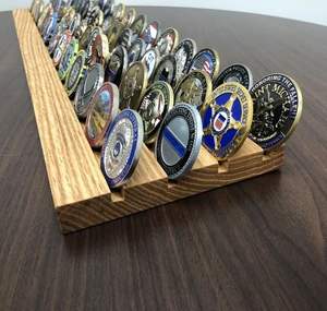 Handmade Solid Wood Coin <b>Display</b> Stand Case Wooden <b>Medal</b> <b>Holder</b> Home Use Decorative - Product Image 4