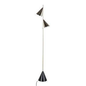 Contemporary Metal <b>Floor</b> <b>Lamp</b> 'Cone 65' with Plated Nickel and <b>Black</b> Faux Marble Metal <b>Base</b> by - Product Image 4