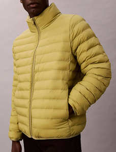 Veste matelassée pour homme en nylon cèdre avec logo personnalisé, col montant, rembourrage en duvet, imperméable, légère, parka, veste à bulles pour homme - Product Image 3