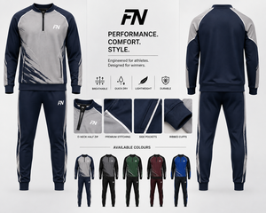 Survêtement bleu marine pour homme FN, sweat-shirt à fermeture éclair à manches longues avec imprimé color block, respirant, coupe régulière, vêtements de sport - Product Image 3