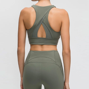 Unique Women's Yoga Set High Waist <b>Leggings</b> Solid Color Breathable Quick Dry Sports Bra 1 Piece Workout Activewear Seamless Full - Product Image 3