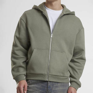 Prix raisonnable, sweat-shirt à capuche zippé pour homme 100% coton, uni, hiver, haute qualité, broderie, respirant, décontracté, personnalisé - Product Image 5